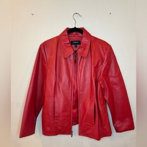 Colebrook XL women’s red leather jacket